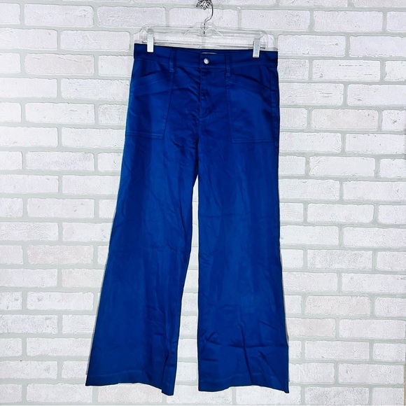 Evereve Beth High Rise Wide Leg Pants in Peacock Blue Size 29 - Picture 5 of 10